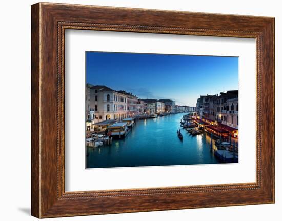 Grand Canal in Sunset Time, Venice, Italy-Iakov Kalinin-Framed Photographic Print