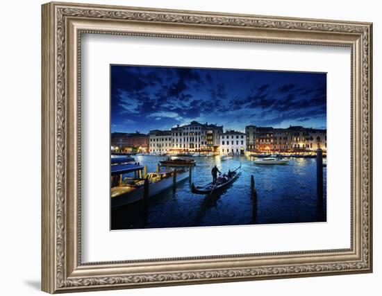 Grand Canal in Sunset Time, Venice, Italy-Iakov Kalinin-Framed Photographic Print