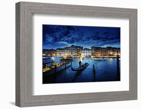 Grand Canal in Sunset Time, Venice, Italy-Iakov Kalinin-Framed Photographic Print