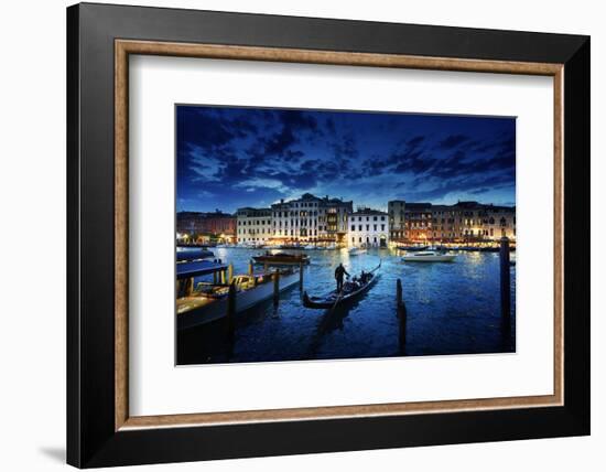 Grand Canal in Sunset Time, Venice, Italy-Iakov Kalinin-Framed Photographic Print