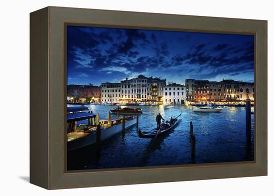 Grand Canal in Sunset Time, Venice, Italy-Iakov Kalinin-Framed Premier Image Canvas