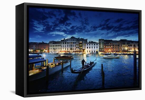 Grand Canal in Sunset Time, Venice, Italy-Iakov Kalinin-Framed Premier Image Canvas
