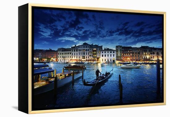 Grand Canal in Sunset Time, Venice, Italy-Iakov Kalinin-Framed Premier Image Canvas