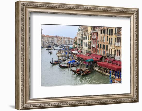 Grand Canal Restaurants and Gondolas. Venice. Italy-Tom Norring-Framed Photographic Print