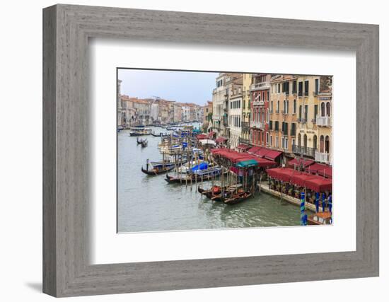 Grand Canal Restaurants and Gondolas. Venice. Italy-Tom Norring-Framed Photographic Print