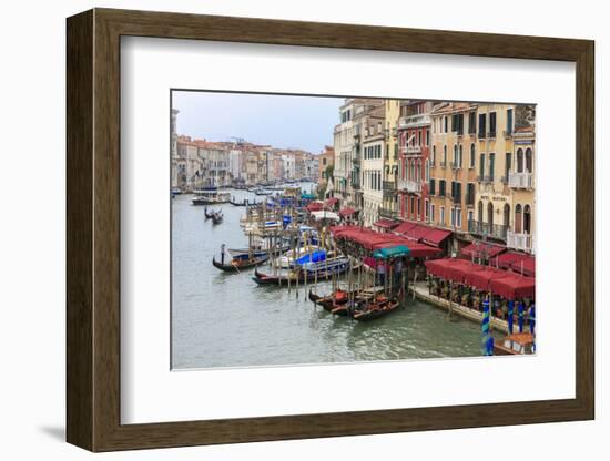 Grand Canal Restaurants and Gondolas. Venice. Italy-Tom Norring-Framed Photographic Print