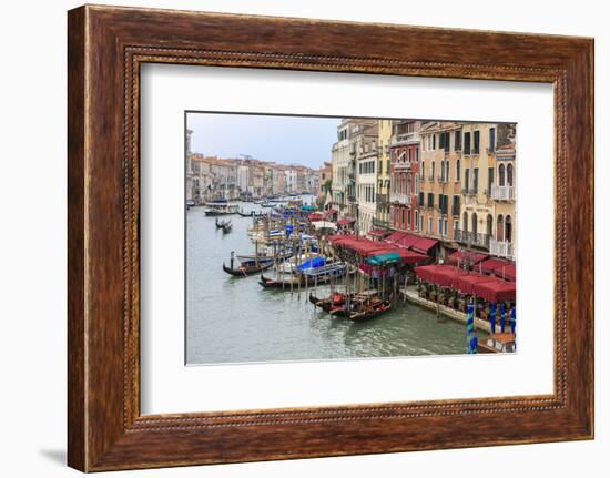 Grand Canal Restaurants and Gondolas. Venice. Italy-Tom Norring-Framed Photographic Print