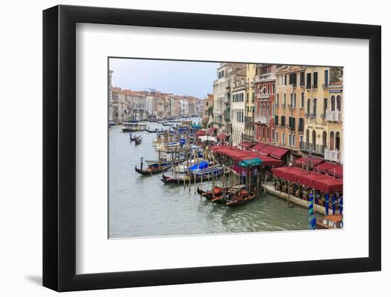 Grand Canal Restaurants and Gondolas. Venice. Italy-Tom Norring-Framed Photographic Print