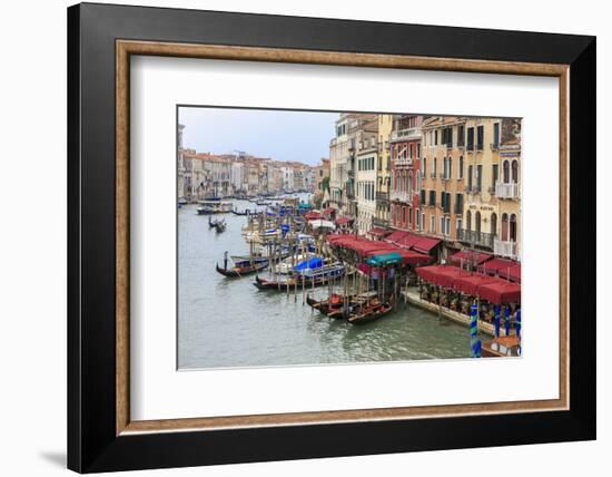 Grand Canal Restaurants and Gondolas. Venice. Italy-Tom Norring-Framed Photographic Print