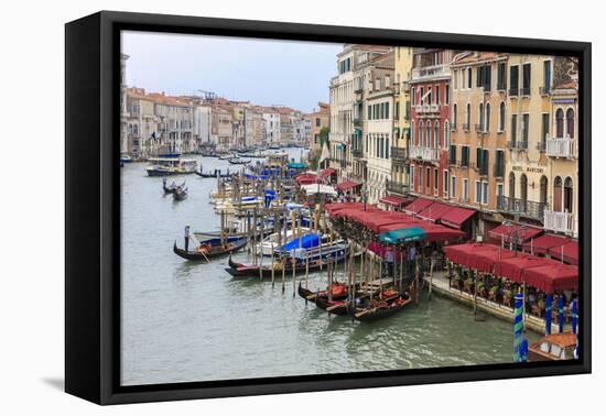 Grand Canal Restaurants and Gondolas. Venice. Italy-Tom Norring-Framed Premier Image Canvas