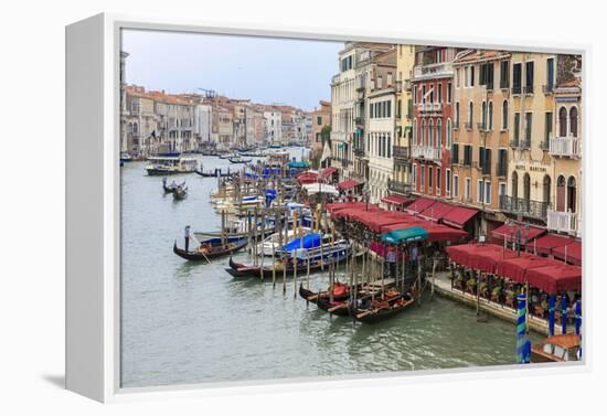 Grand Canal Restaurants and Gondolas. Venice. Italy-Tom Norring-Framed Premier Image Canvas