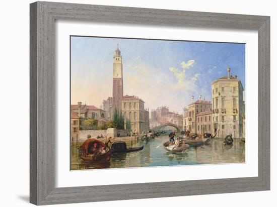 Grand Canal: San Geremia and the Entrance to the Canneregio-Edward William Cooke-Framed Giclee Print