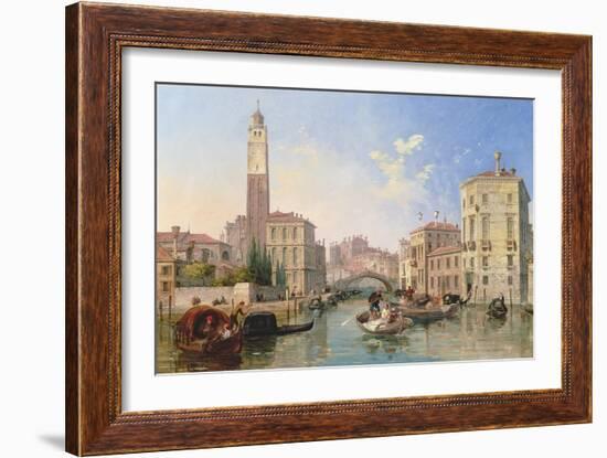 Grand Canal: San Geremia and the Entrance to the Canneregio-Edward William Cooke-Framed Giclee Print