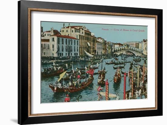 Grand Canal, Venice. Postcard Sent in 1913-Italian Photographer-Framed Giclee Print