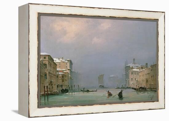 Grand Canal with Snow and Ice, 1849-Ippolito Caffi-Framed Premier Image Canvas