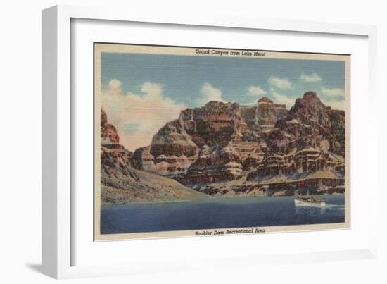 Grand Canyon, Arizona - Boulder Dam Area, Lake Mead Boat-Lantern Press-Framed Art Print