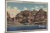 Grand Canyon, Arizona - Boulder Dam Area, Lake Mead Boat-Lantern Press-Mounted Art Print