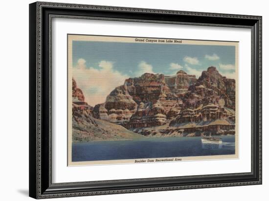 Grand Canyon, Arizona - Boulder Dam Area, Lake Mead Boat-Lantern Press-Framed Art Print