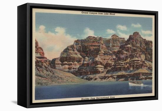 Grand Canyon, Arizona - Boulder Dam Area, Lake Mead Boat-Lantern Press-Framed Stretched Canvas