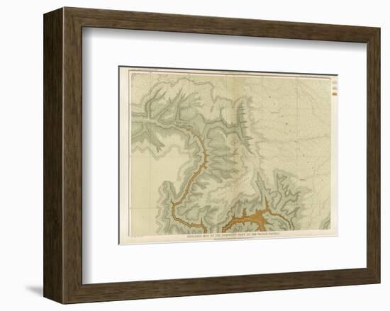 Grand Canyon: Geologic Map of the Southern Kaibab Plateau (Part I, North-West), c.1882-Clarence E^ Dutton-Framed Art Print