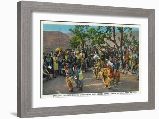 Grand Canyon Nat'l Park, Arizona - Dance of the Hopi in front of Hopi House-Lantern Press-Framed Art Print