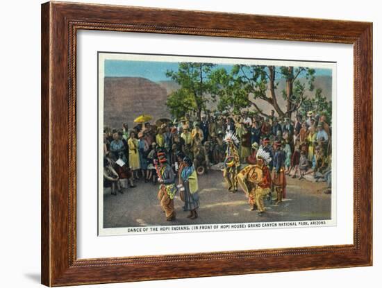 Grand Canyon Nat'l Park, Arizona - Dance of the Hopi in front of Hopi House-Lantern Press-Framed Art Print