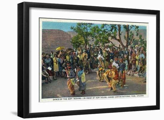 Grand Canyon Nat'l Park, Arizona - Dance of the Hopi in front of Hopi House-Lantern Press-Framed Art Print