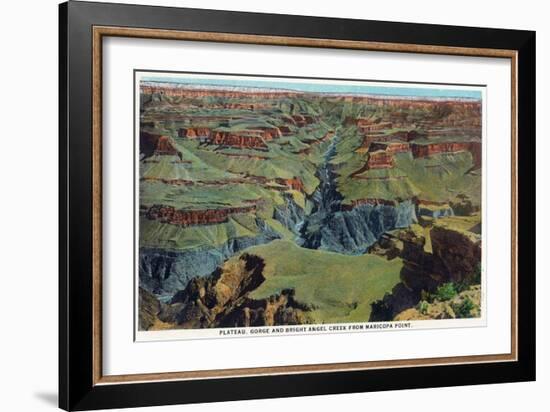 Grand Canyon Nat'l Park, Arizona - Maricopa Point View of Bright Angel Creek-Lantern Press-Framed Art Print