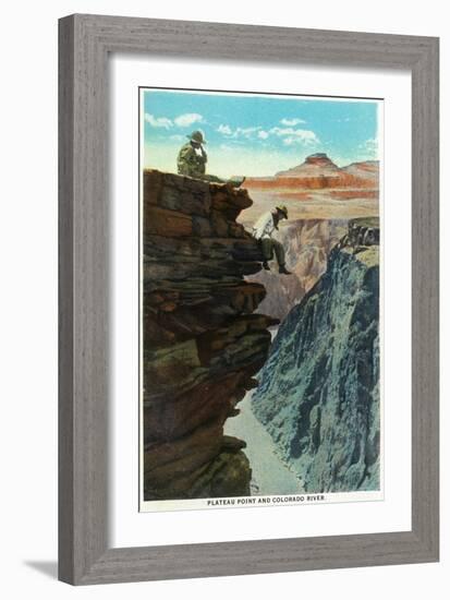 Grand Canyon Nat'l Park, Arizona - Plateau Point and Colorado River-Lantern Press-Framed Art Print