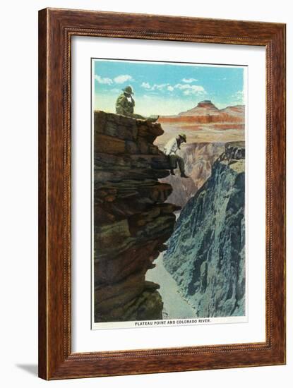 Grand Canyon Nat'l Park, Arizona - Plateau Point and Colorado River-Lantern Press-Framed Art Print