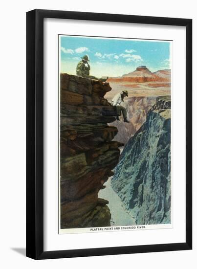 Grand Canyon Nat'l Park, Arizona - Plateau Point and Colorado River-Lantern Press-Framed Art Print