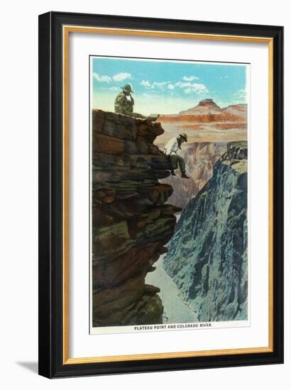 Grand Canyon Nat'l Park, Arizona - Plateau Point and Colorado River-Lantern Press-Framed Art Print