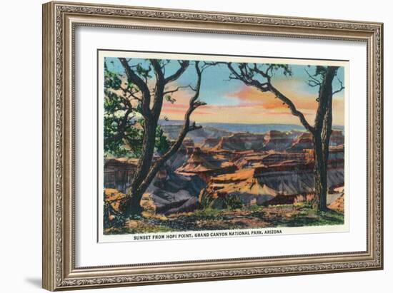 Grand Canyon Nat'l Park, Arizona - Sunset View from Hopi Point-Lantern Press-Framed Art Print