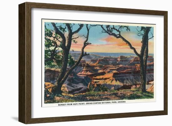 Grand Canyon Nat'l Park, Arizona - Sunset View from Hopi Point-Lantern Press-Framed Art Print