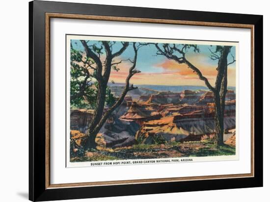 Grand Canyon Nat'l Park, Arizona - Sunset View from Hopi Point-Lantern Press-Framed Art Print