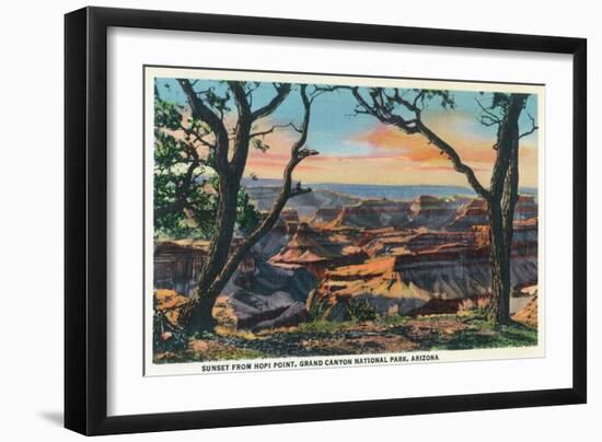 Grand Canyon Nat'l Park, Arizona - Sunset View from Hopi Point-Lantern Press-Framed Art Print