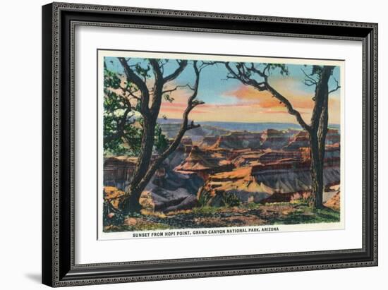 Grand Canyon Nat'l Park, Arizona - Sunset View from Hopi Point-Lantern Press-Framed Art Print