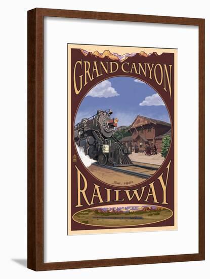 Grand Canyon National Park, Arizona, Grand Canyon Railway-Lantern Press-Framed Art Print