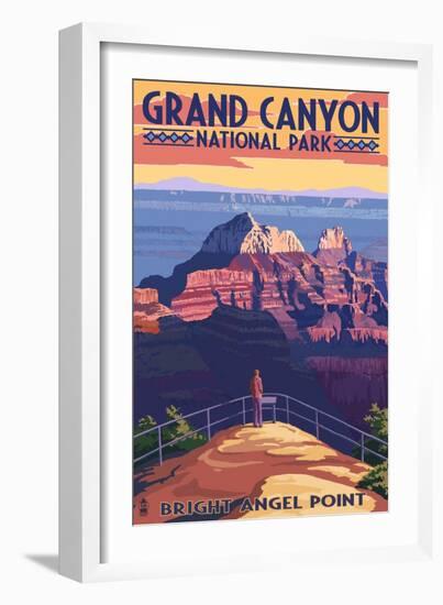 Grand Canyon National Park - Bright Angel Point-Lantern Press-Framed Art Print