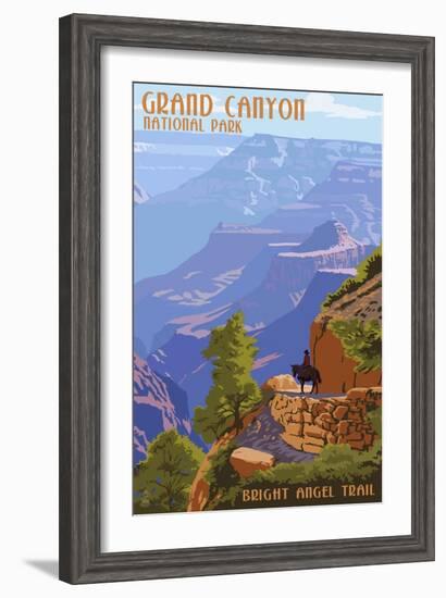 Grand Canyon National Park - Bright Angel Trail-Lantern Press-Framed Art Print