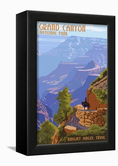 Grand Canyon National Park - Bright Angel Trail-Lantern Press-Framed Art Print