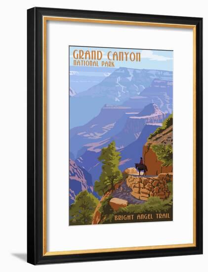 Grand Canyon National Park - Bright Angel Trail-Lantern Press-Framed Art Print