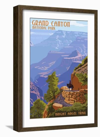 Grand Canyon National Park - Bright Angel Trail-Lantern Press-Framed Art Print