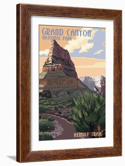 Grand Canyon National Park - Hermit Trail-Lantern Press-Framed Art Print