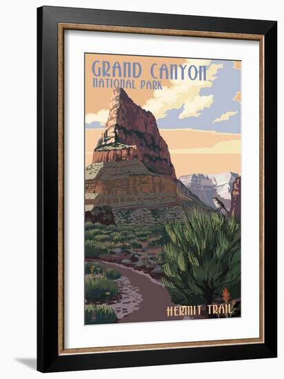 Grand Canyon National Park - Hermit Trail-Lantern Press-Framed Art Print