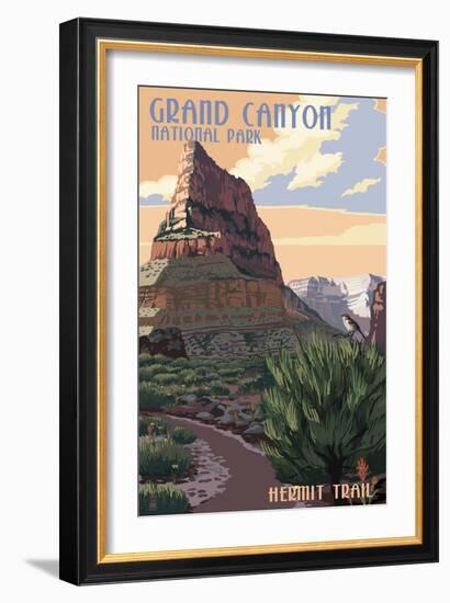 Grand Canyon National Park - Hermit Trail-Lantern Press-Framed Art Print