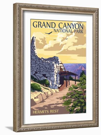 Grand Canyon National Park - Hermits Rest-Lantern Press-Framed Art Print