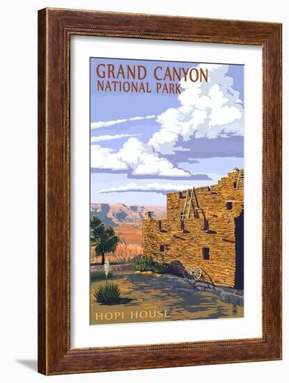 Grand Canyon National Park - Hopi House-Lantern Press-Framed Art Print