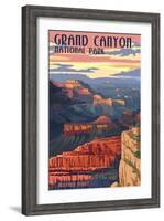Grand Canyon National Park - Mather Point-Lantern Press-Framed Art Print