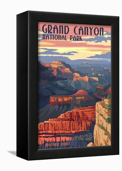 Grand Canyon National Park - Mather Point-Lantern Press-Framed Art Print